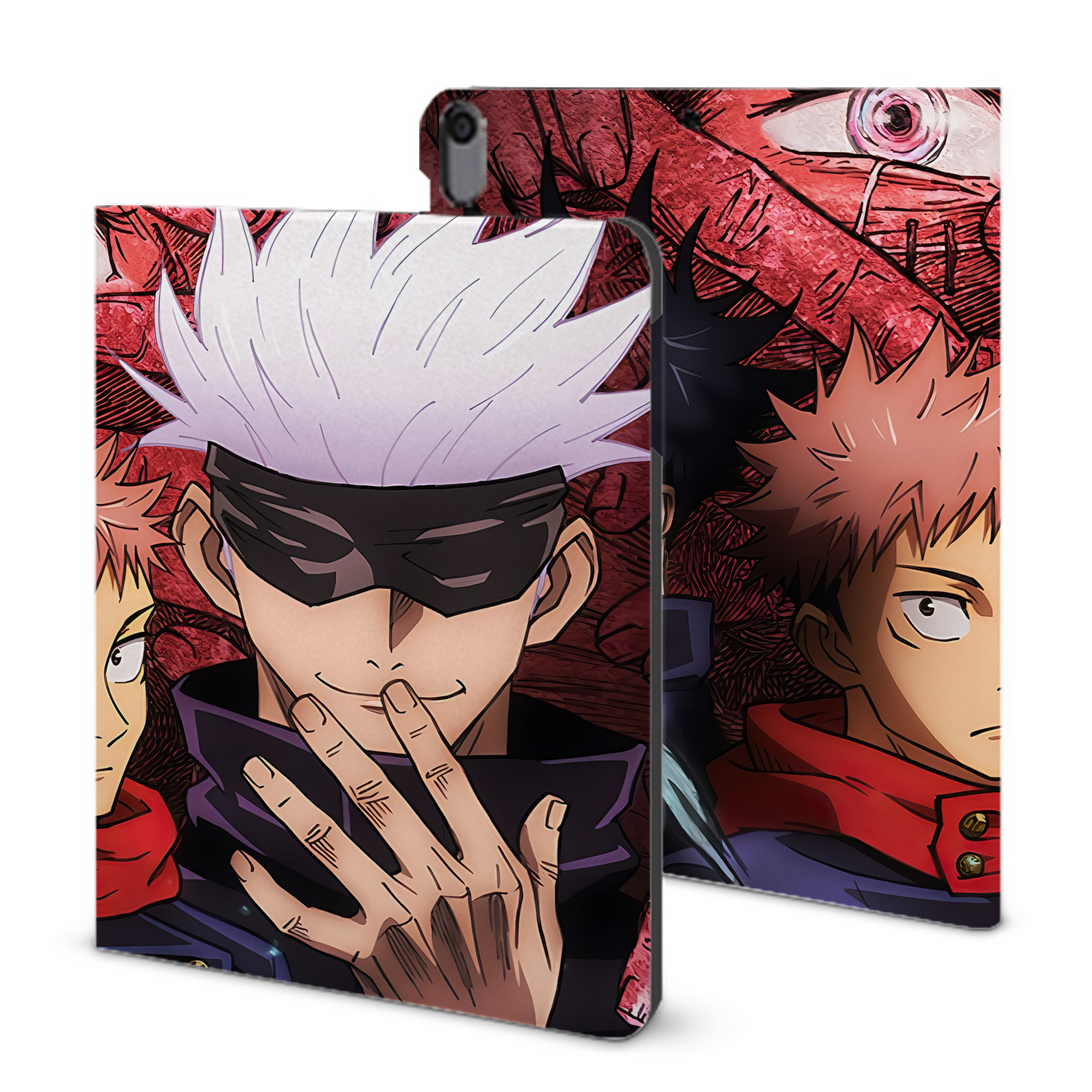 （画像用） 呪術廻戦 Jujutsu Kaisen IPad ケース ブック型 PUレザー TPU 耐衝撃 軽量 薄型 ペン収納なし 全面保護 IPad 各モデル対応